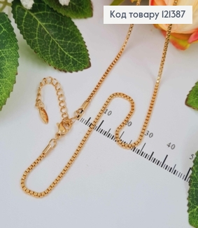 Цепочка квадратное якорное плетение 1мм, длина 45+5см, Xuping 18К 121387 фото