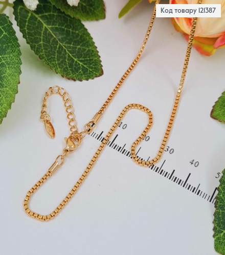 Цепочка квадратное якорное плетение 1мм, длина 45+5см, Xuping 18К 121387 фото 1