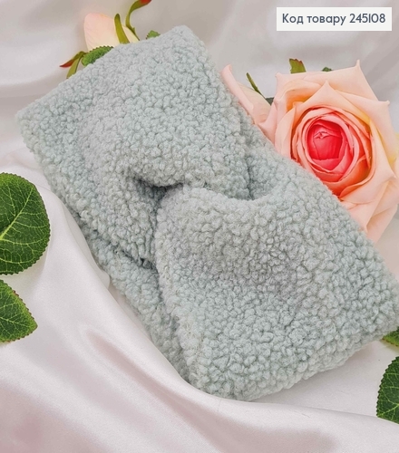 Пов'язка чалма, Каракуль ФІСТАШКОВА,діаметр 46см, ширина12см, (тягнеться)Україна 275001 фото 1