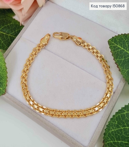 Браслет плетение франц. бисмарк, шир.4мм, дл.18см, Xuping 18К 150868 фото 1