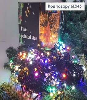 Гирлянда черная проволока 30м 500 LED цветная(с удлинителем) 613143 фото