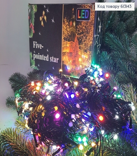 Гирлянда черная проволока 30м 500 LED цветная(с удлинителем) 613143 фото 1