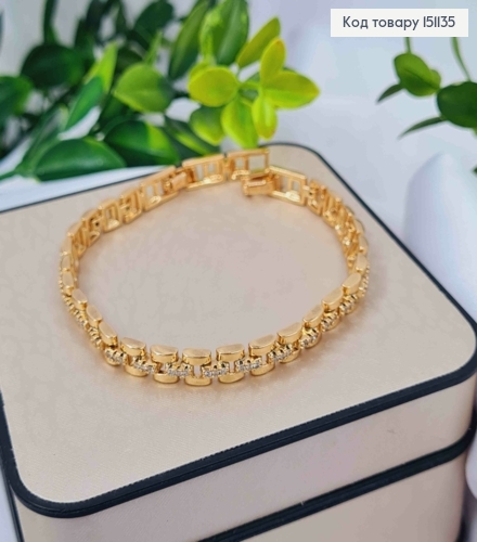 Браслет украшен Блестящими камешками, дл. 17+2см, Xuping 18K 151135 фото 1