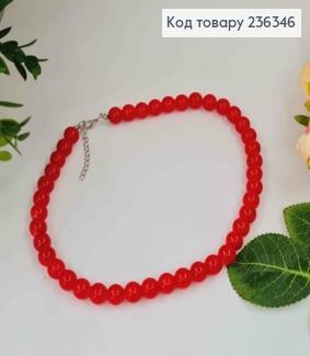 Буси з Червоних перлинок, 12мм, 45см 236346 фото