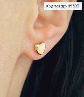 Серьги гвоздики "Сердечки", 0,6см, Xuping 18К 119393 фото