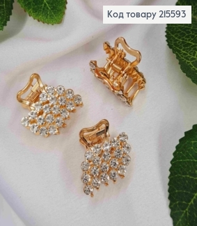 Краб металл "Фигурный", 2,5см в камнях, золотого цвета 215593 фото