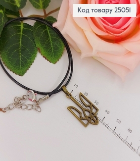 Підвіска з гербом на каучуковому шнурку 50см, цвет бронзовой 25051 фото