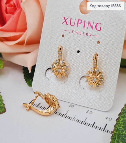 Серьги "Сонях" с камнями, англ. зам. Xuping 18K 115586 фото 1