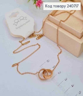 Ланцюжок мідного кольору, з підвіскою Cartier, 43+5см, сталь Stainless Steel 240717 фото