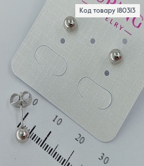 Сережки гвіздки з кулею родіроване   Xuping 180313 фото