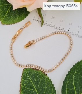 Браслет с камнями по всей длине 17+2см, Xuping 18К 150654 фото