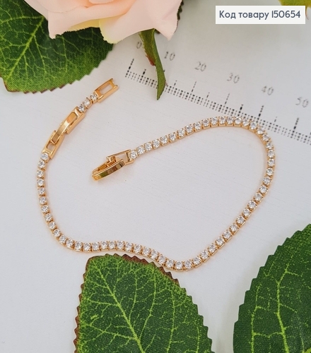 Браслет с камнями по всей длине 17+2см, Xuping 18К 150654 фото 1