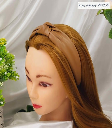 Обруч ЧАЛМА, ЭКОкожа, цвет КОРИЧНЕВО-МЕДНЫЙ, ручная работа, Украина 292233 фото 1