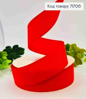 Лента репсовая КАРМИНОВО-КРАСНАЯ (цвет 1099), ширина 2,5см, длина 25 ярдов (23м) 717015 фото