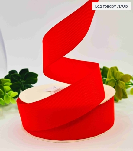 Лента репсовая КАРМИНОВО-КРАСНАЯ (цвет 1099), ширина 2,5см, длина 25 ярдов (23м) 717015 фото 1