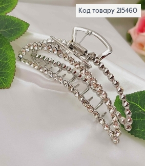 Краб металл, серебряного цвета, в камнях, Банан 11,5см. 215460 фото