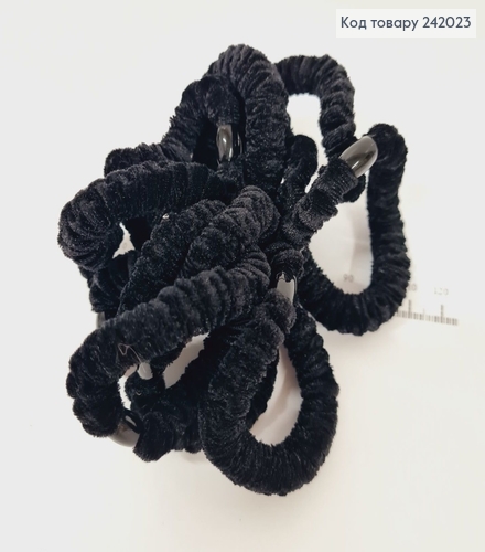 Резинка велюр чорна в асорт. 10 шт/уп. ціна за уп.  242023 фото 1