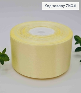 Лента атласная БЛЕДО-ЖЕЛТАЯ (цвет 02 новый), ширина 4см, длина 36 ярдов (33м) 714041 фото