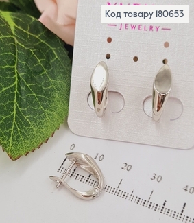 Сережки родированые, дуга плоская, 1,7см, Хuping 180653 фото