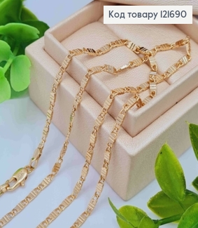 Цепочка плетения овальными пластинками с тиснением посередине, длина 50см, Xuping 18K 121690 фото