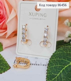 Серьги с круглыми камешками, 1,7см, англ. зам. Xuping 18К 116456 фото