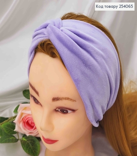 Пов'язка чалма, м'який велюр,  ЛАВАНДОВА, 21*11см, ручна робота, Україна  275057 фото 1