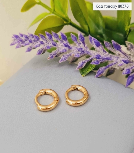Сережки кільця "Класичні", ширина 2мм, діаметр 1см, Xuping 18К 118378 фото 2