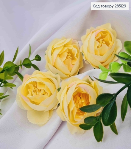 Искусственное приложение цветок Пионовидная Роза, КРЕМОВОГО цвета, 4,5*4см 285129 фото 1