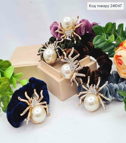 Резинка велюр 6см з Павучком в асортименті  241047 фото 1