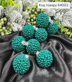 Набор шаров 40мм Декор ИЗУМРУДНИЙ цвет 8шт/уп, Украина 640122 фото