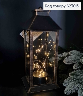 Фонарик стекло, Бронза, на батарейках, 27*13,5см 623015 фото