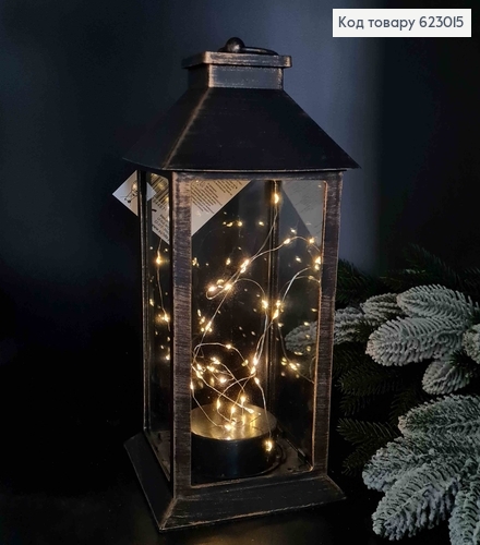 Фонарик стекло, Бронза, на батарейках, 27*13,5см 623015 фото 1