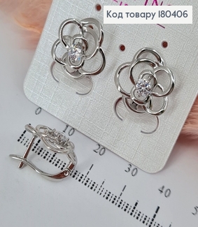 Серьги Цветочек с камешком родованное  Xuping 180406 фото