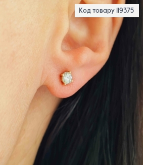 Серьги гвоздики Блестящий камень, 0,4 см, Xuping 18K 119375 фото