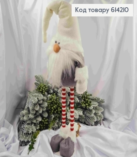 Гном в красно-сером наряде, 90см, ручная работа, Украина. 614210 фото