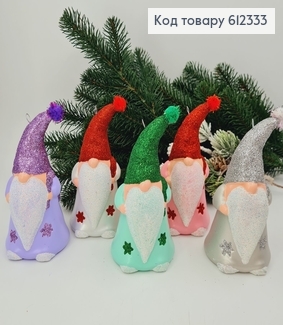Новорічна фігура Гном  малий, пластик,  в асорт., розмір 13*7см, Україна 612333 фото