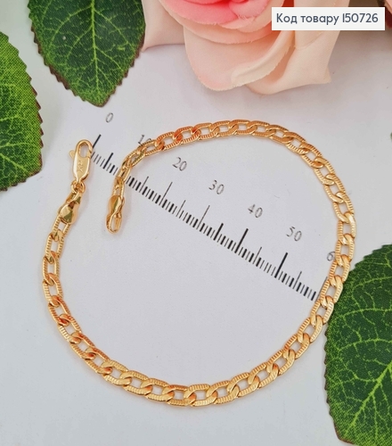 Браслет панцирное переплет с резьбой, шир. 0,4мм, дл. 21см, Xuping 18K 150726 фото 1