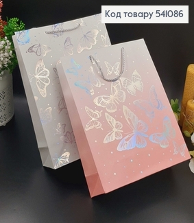 Пакет бумажный "Бабочки", 26х32х10см, в ассорт. 541086 фото