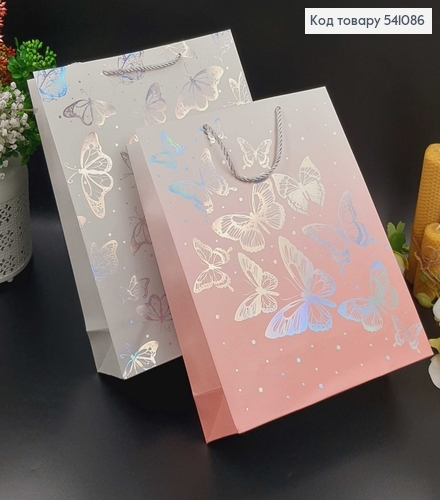 Пакет бумажный "Бабочки", 26х32х10см, в ассорт. 541086 фото 1