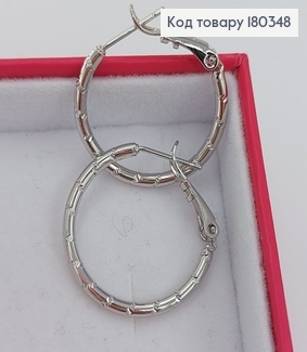 Серьги кольца 2,5 см родированным    Xuping 180348 фото