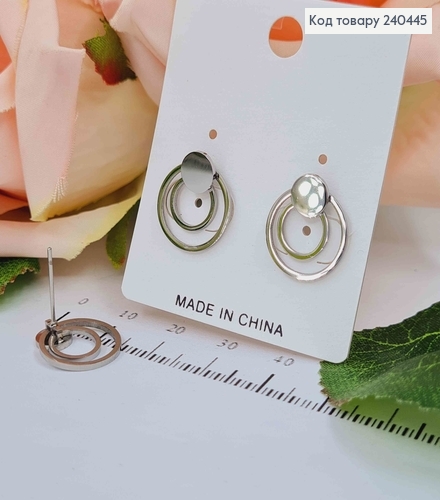 Серьги гвоздики, серебряного цвета, гвоздика в стиле Картье, сталь Stainless Steel 240445 фото 1