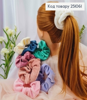 Резинка велюр СВІТЛІ  кольори  в асортименті, діаметр 13см, Україна 251061 фото