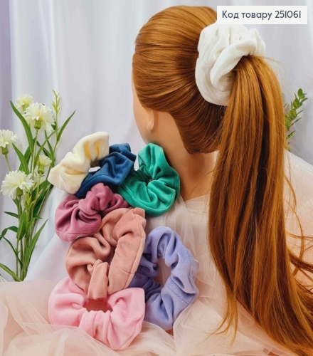 Резинка велюр СВІТЛІ  кольори  в асортименті, діаметр 13см, Україна 251061 фото 1