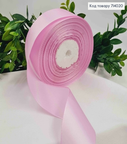 Лента атласная Розово-сиреневая (цвет 045), ширина 4см, длина 36 ярдов (33м) 714020 фото 1
