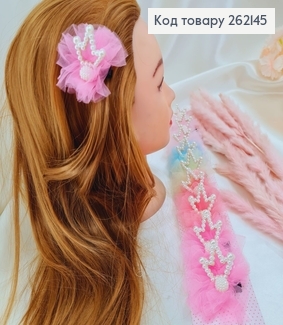 Заколка стрела детская Бант корона с жемчугом 10шт/уп 271288 фото