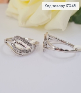 Кольцо родированое с камнями Петельки    Xuping 170481 фото