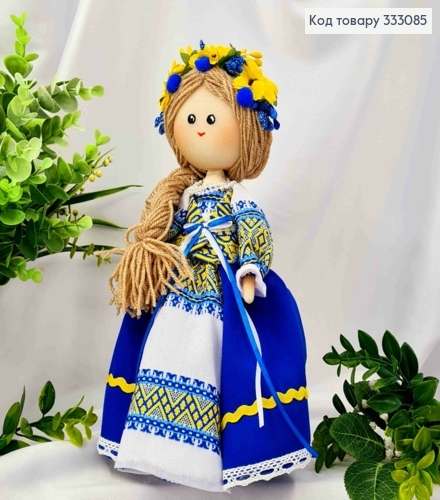 Кукла Девочка, Украиночка в Синем платье вышиванке (25см), ручная работа, Украина. 333085 фото 1