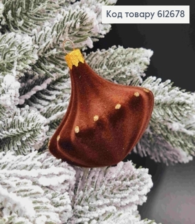 Фігурка  оксамитова "ДЗИГА" , КОРИЧНЕВА, розмір 7*8см,новорічна прикраса пластикова, Україна 612678 фото