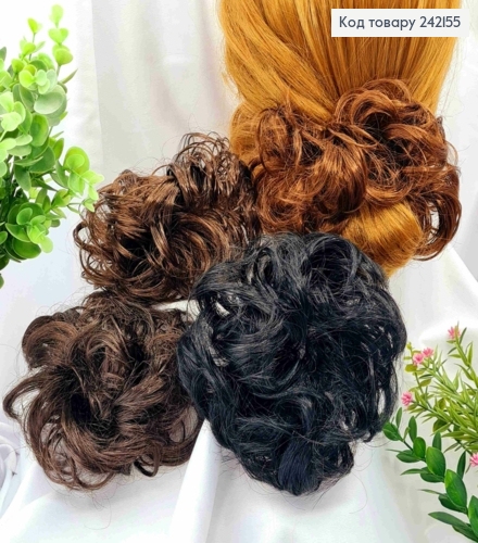 Резинка - шиньон для волосся, кольори в асортименті 242155 фото 1