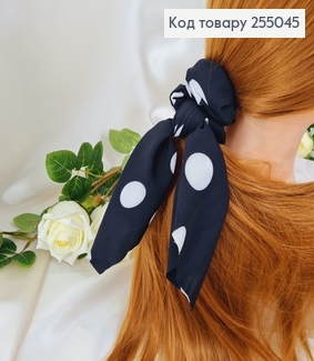 Резинка твилли, Черная Горох, 9*27см, (ручная работа, Украина) 255045 фото